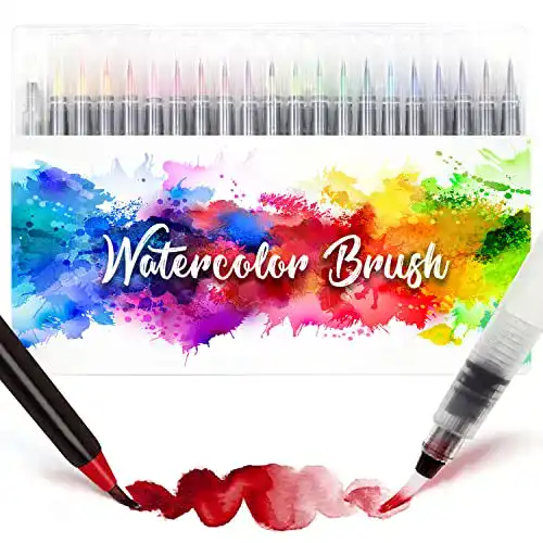 Pinselstifte Amteker 24+1 Aquarellstifte Brush Pen Set für kreative Anwendungen