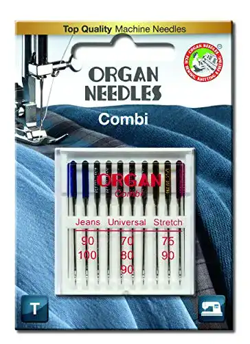 Nähmaschinennadel Organ Sortiment 130/705 Jeans Universal Stretch