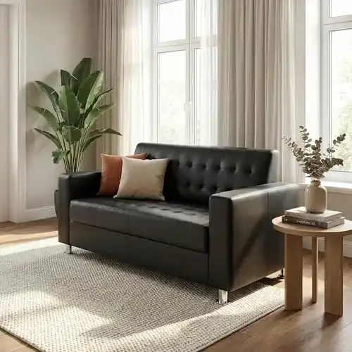 Sofa Mendler 2er Kunda aus Kunstleder mit Metallfüßen