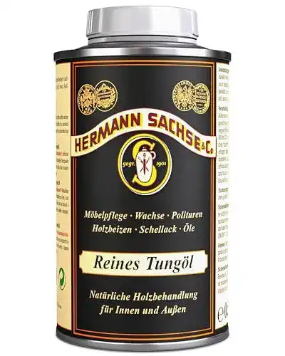 Tungöl Hermann Sachse Reines 0,5 L Natürliches Holzöl für Innen und Außen