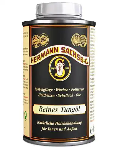 Tungöl Hermann Sachse Reines 0,5 L Natürliches Holzöl für Innen und Außen