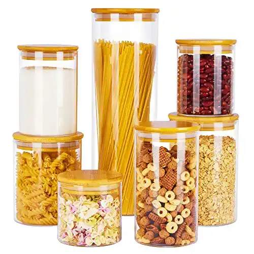 Vorratsgläser Vtopmart 7er-Set mit Deckel aus Glas zur Aufbewahrung