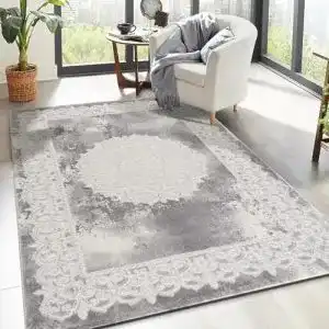 Wohnzimmer Teppich Sanat in Grau für verschiedene Einrichtungsstile