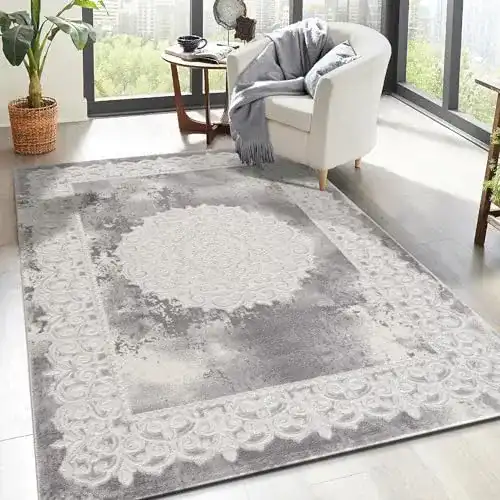 Wohnzimmer Teppich Sanat in Grau für verschiedene Einrichtungsstile