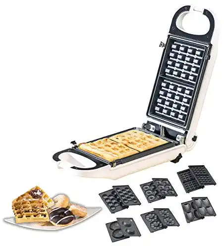 Doppelwaffeleisen Rosenstein & Söhne 6in1 Snack-Maker mit Wechselplatten
