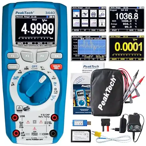 PeakTech 3440 Multimeter Digitales True RMS Messgerät mit Bluetooth