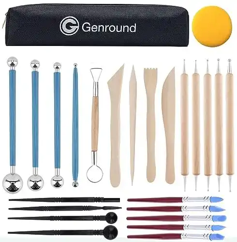 Modellierwerkzeug Genround – 25-teiliges Set für Tonbearbeitung