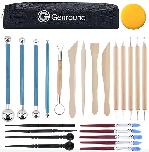 Modellierwerkzeug Genround – 25-teiliges Set für Tonbearbeitung