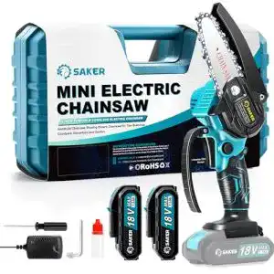Akku-Astsäge Saker Mini Kettensäge mit 4 Zoll Akku und kabellosem Betrieb