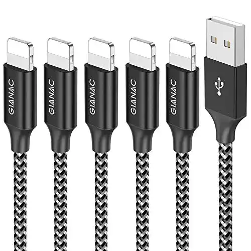 Lightning-Kabel GIANAC iPhone Ladekabel, 5 Stück
