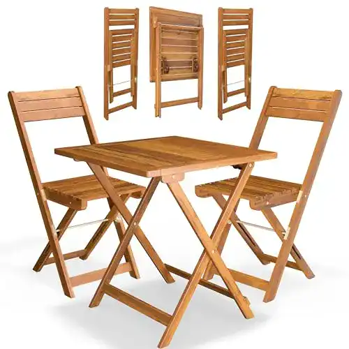 Gartenmöbel-Set Casaria Balkonmöbel für 2 Personen wetterfest klappbar