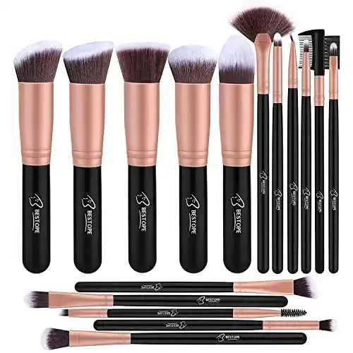 Make-up Pinselset BESTOPE Pro in Rosa Gold