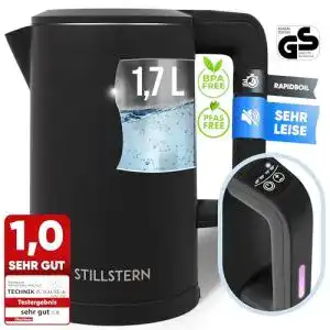 Wasserkocher 1,7 Liter Stillstern mit Temperatureinstellung und Warmhaltefunktion