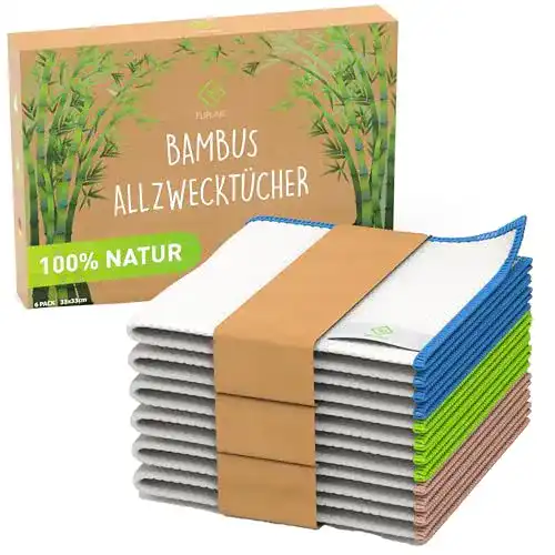 Spültuch Flipline Bambustücher, 6x 100% Bambus Putztücher