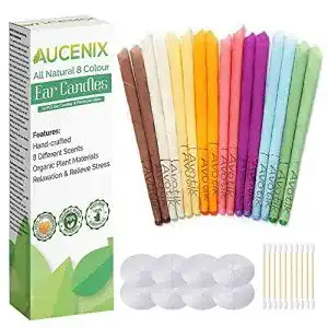 Aucenix Ohrenkerzen aus natürlichen Bienenwachs mit Schutzscheiben