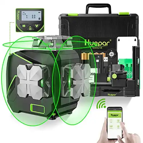Huepar 12 Linien 3D Laserniveau mit Bluetooth und LCD-Display