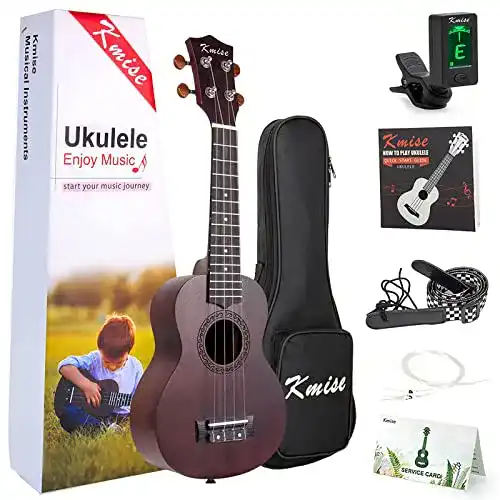 Sopran-Ukulele Kmise KME21S Set für Anfänger mit 4 Saiten