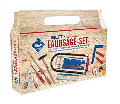 Laubsäge-Set Pebaro 925P mit 21 Teilen im Tragegriff-Karton
