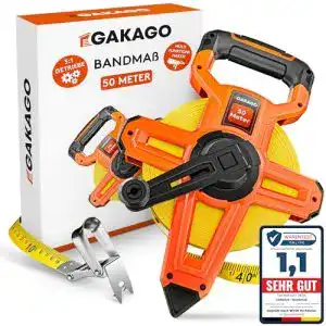 Maßband Gakago Bandmaß 50m mit klappbarem Hebel und 3-fach Übersetzung