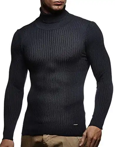 Rollkragenpullover für Herren von Leif Nelson in Blau, Größe M