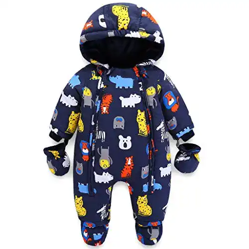 Schneeanzug für Babys JiAmy Winteroverall mit Kapuze