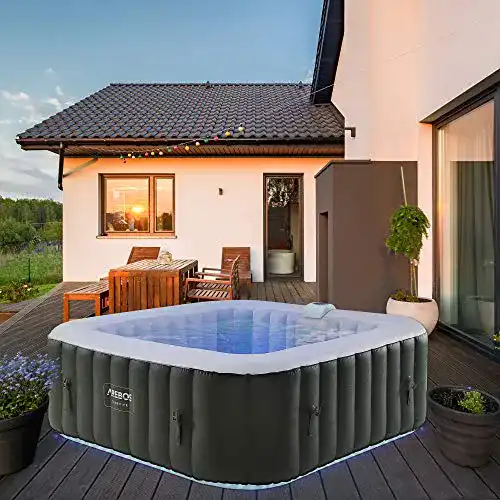 Aufblasbarer Arebos Spa Whirlpool mit 2400 W und automatischer Aufblasfunktion