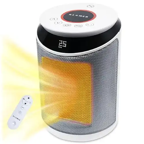 Mini-Heizlüfter Klamer 2000 W mit PTC Keramikheizung und Fernbedienung