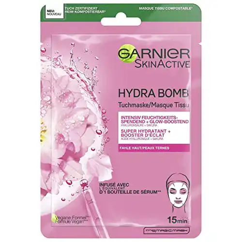 Garnier Tuchmaske für fahle Haut mit Hyaluronsäure und Sakura