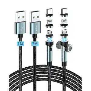 Magnetisches 3-in-1 Ladekabel Kuulaa mit 360° und 180° Design