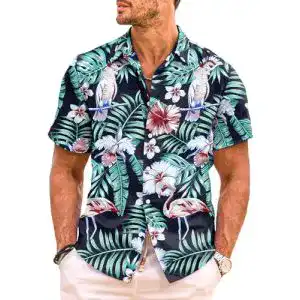 Hawaiihemd von Meilicloth für Herren mit Flamingo-Muster