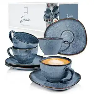 Kaffeetassen Set mit Untertasse Darwin 8-teilig für 4 Personen