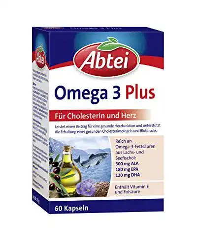 Cholesterinsenker Abtei Omega 3 Plus Nahrungsergänzungsmittel