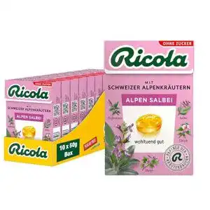Salbei-Bonbons Ricola Alpen Salbei, 10 Böxli Schweizer Kräuter-Bonbons