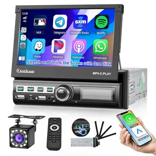 Autoradio mit ausfahrbarem Display und Apple Carplay