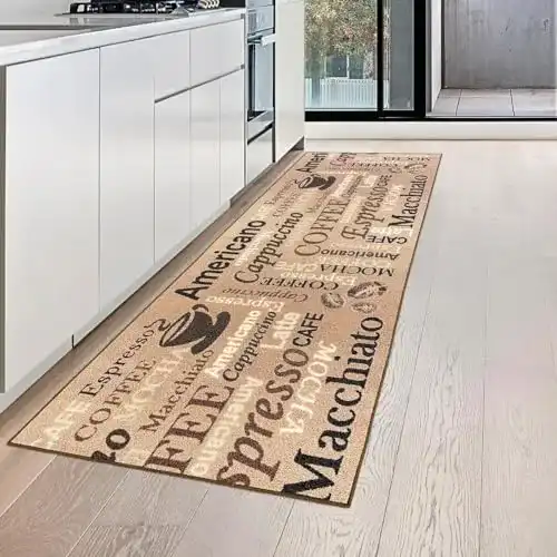 Küchenläufer Teppich-Traum Coffee Beige mit Gelrücken 80 x 150 cm