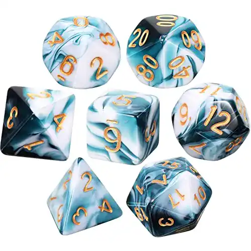 DnD-Würfelset Aoriher 7 Stück Polyedrisch mit Beutel für Rollenspiele