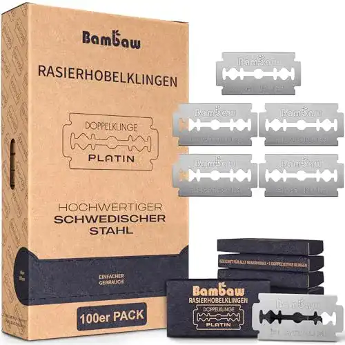 Bambaw Rasierhobel Klingen 100 Universale für Herren und Damen