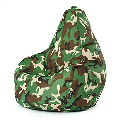 Sitzsack Green Bean mit Rückenlehne 80x70x90 cm für Gaming und Entspannung