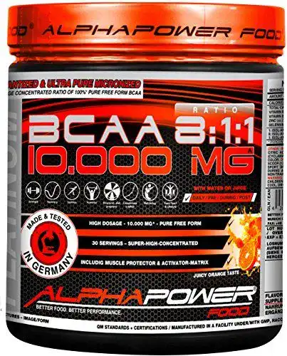BCAA-Pulver Alphapower Food hochdosiert 500g