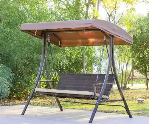 Hollywoodschaukel Angel Living aus Rattan für 3 Personen