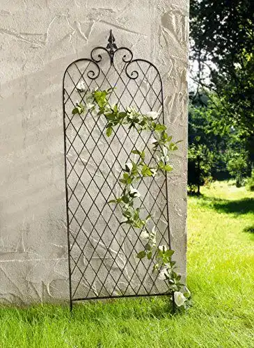 Metall Rankgitter Raute in Rost-Optik, 45 x 115 cm