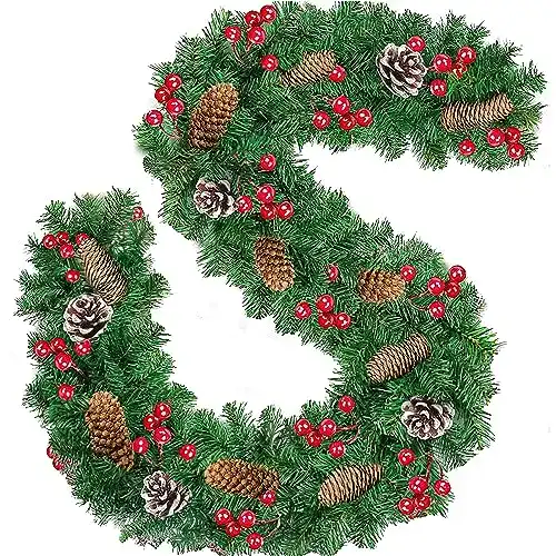 Edwinene Weihnachtsgirlande 2,7 Meter für Dekoration und Festlichkeiten