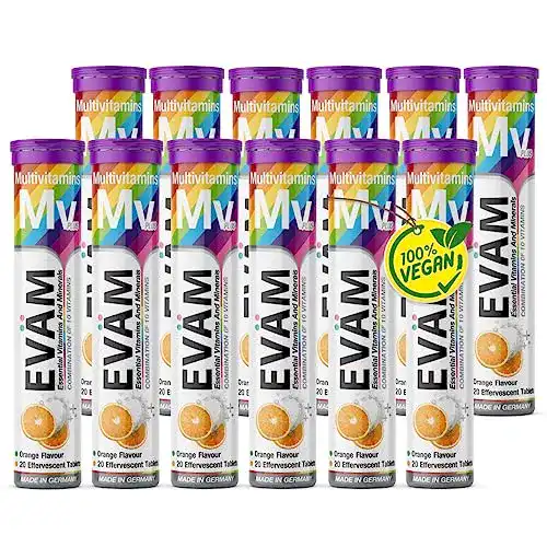 Multivitamin Brausetabletten von EVÄM – 240 Stück in Orange