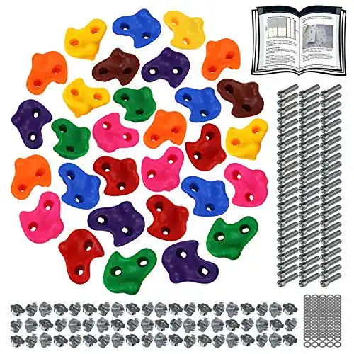 Alpidex Kinder Klettergriffe – Bunte Klettersteine für Indoor und Outdoor