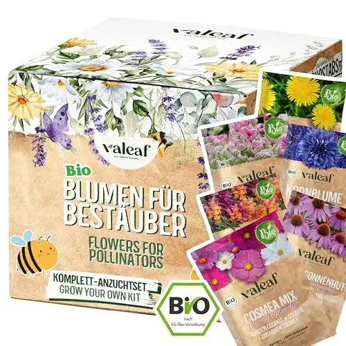 Bienenfutter Valeaf Bio Blumen Samen Starter Kit für Bienenfreundliche Blumen