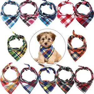 Hundehalstuch Syhood 12 Stück Bandanas für kleine und mittelgroße Hunde
