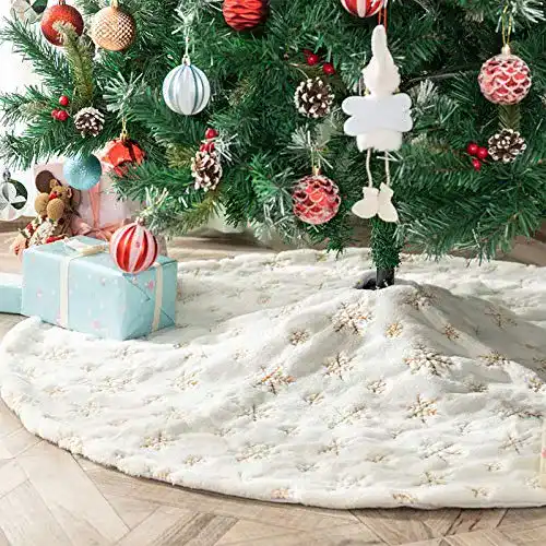 Weihnachtsbaumrock Deggodech 90 cm in Weiß für festliche Anlässe