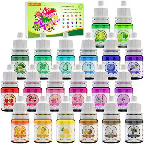 Seifenfarbe Decorrom Set 20 Stück à 6 ml – Flüssige Färbung für Seifen