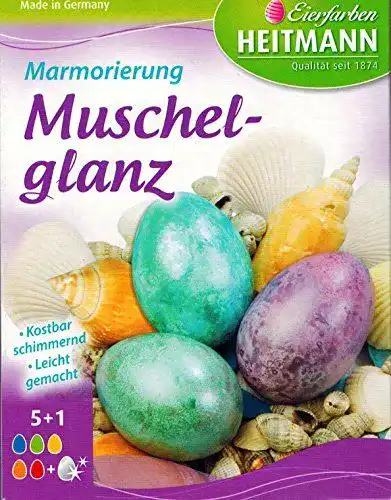 Eierfarben Heitmann für Ostern mit Marmorierung und Muschelglanz