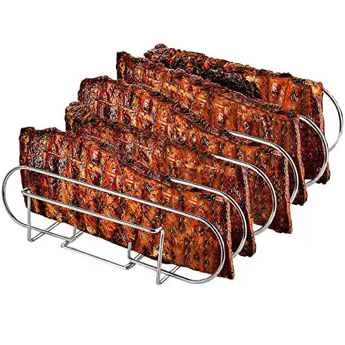 Spareribs Halter für Grill und Backofen Edelstahl Rippchenständer